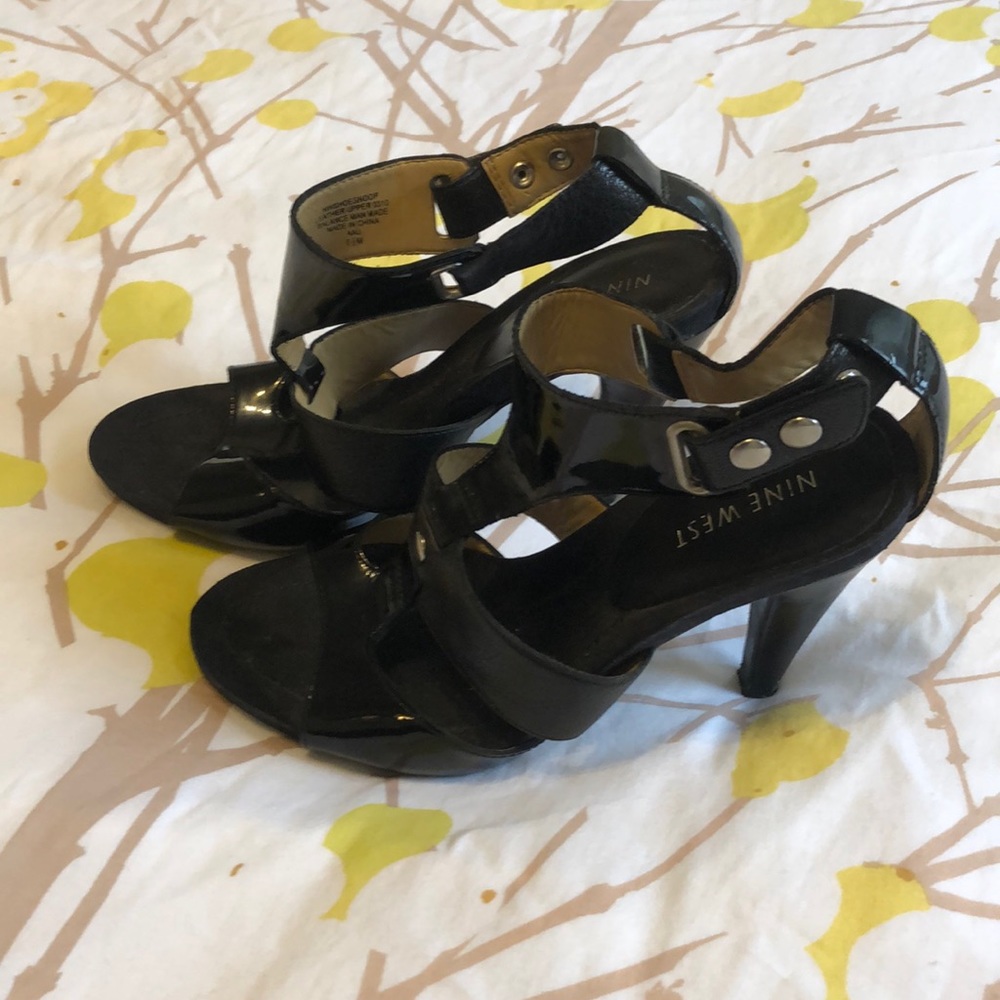 SOLD- Nine West black stiletto heels. Size 6.5.